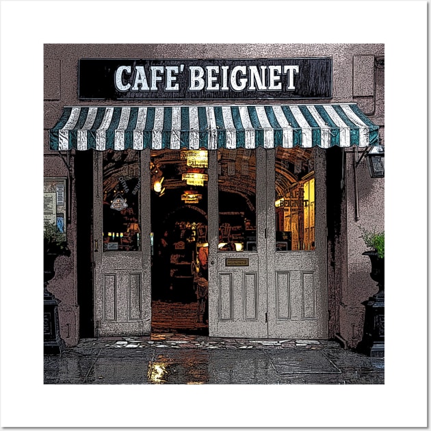 CAFE BEIGNET NEW ORLEANS Wall Art by JerryGranamanPhotos71